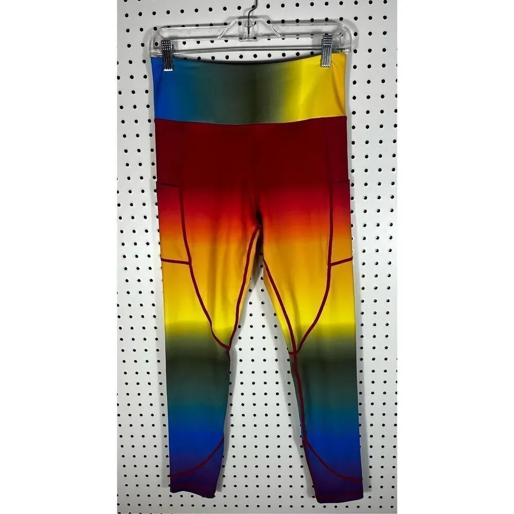 Curves & Combat boots Rainbow print leggings